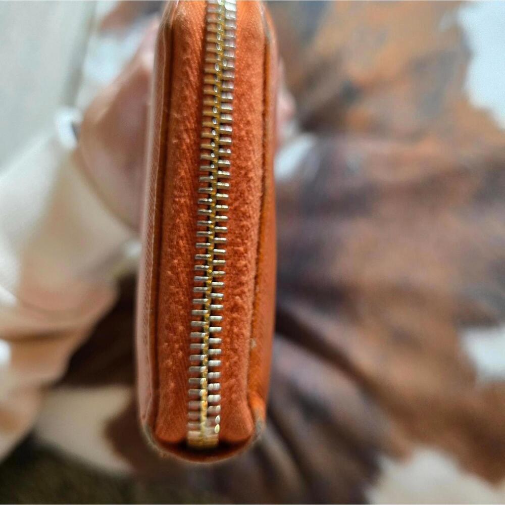 Authentic Orange Prada Zip Wallet - image 2